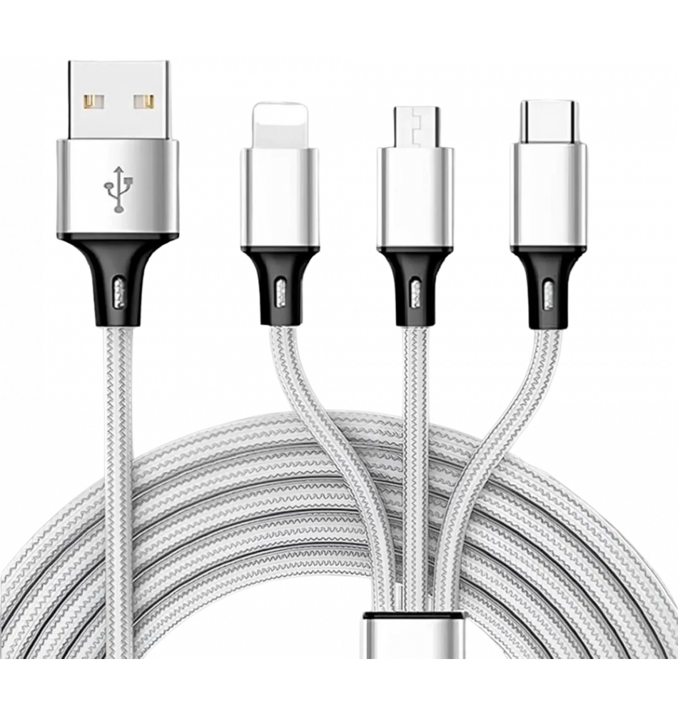 3-in-1 Turbo Charging Threaded Cable