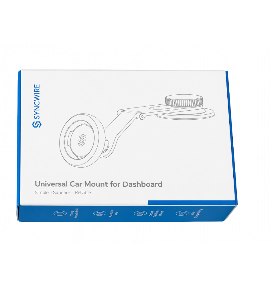 Syncwire universal magnetic phone car mount for dashboards and Tesla screens