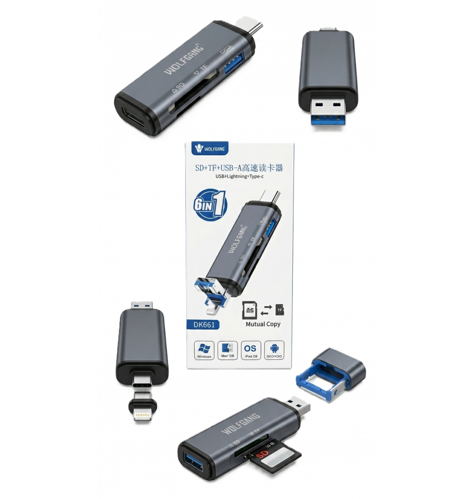 Wolfgang  6-in-1 Multifunctional Card Reader