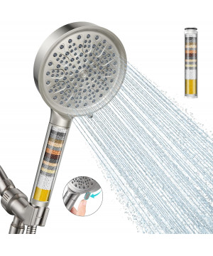 cobbe Hard water filter shower head with 6 spray modes high pressure water shower